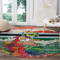 Personalised Penama Joyeux Noel Round Carpet Proud To Be a Ni-Van Sand Drawing Art - Polynesian Pride