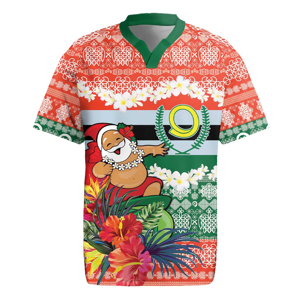 Personalised Penama Joyeux Noel Rugby Jersey Proud To Be a Ni-Van Sand Drawing Art LT9 Red - Polynesian Pride