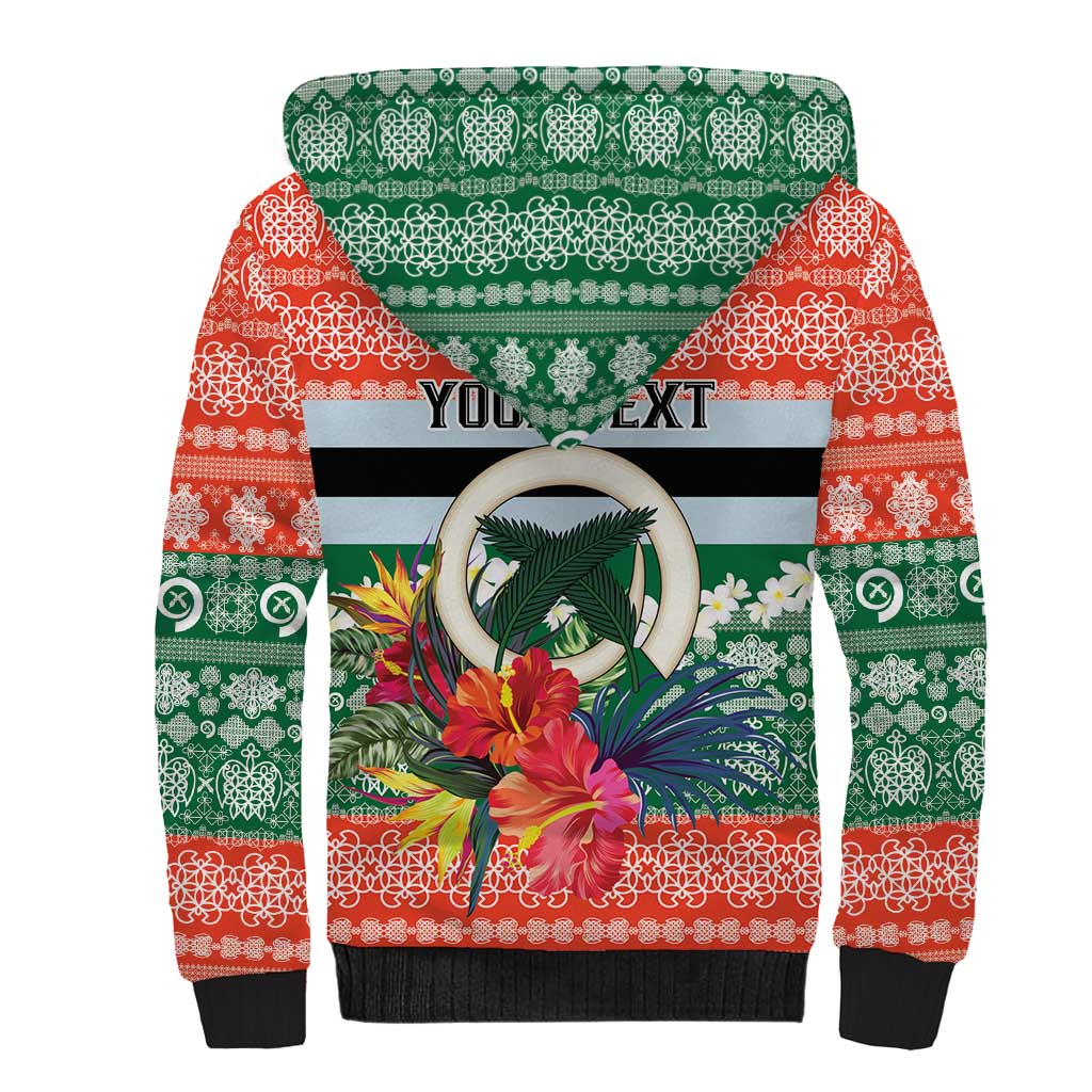 Personalised Penama Joyeux Noel Sherpa Hoodie Proud To Be a Ni-Van Sand Drawing Art LT9 - Polynesian Pride