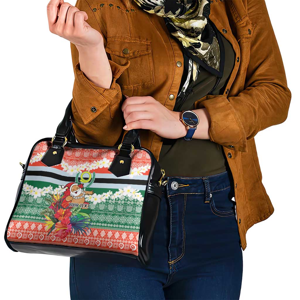Personalised Penama Joyeux Noel Shoulder Handbag Proud To Be a Ni-Van Sand Drawing Art LT9 - Polynesian Pride