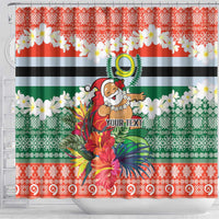 Personalised Penama Joyeux Noel Shower Curtain Proud To Be a Ni-Van Sand Drawing Art - Polynesian Pride