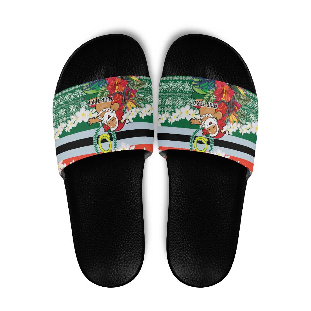Personalised Penama Joyeux Noel Slide Sandals Proud To Be a Ni-Van Sand Drawing Art - Polynesian Pride