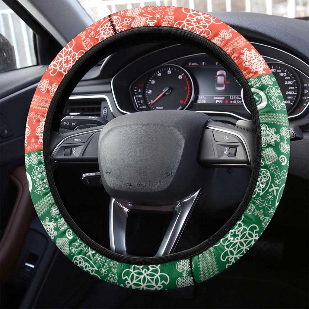 Penama Joyeux Noel Steering Wheel Cover Proud To Be a Ni-Van Sand Drawing Art LT9 - Polynesian Pride