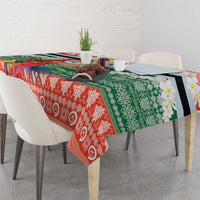 Personalised Penama Joyeux Noel Tablecloth Proud To Be a Ni-Van Sand Drawing Art - Polynesian Pride