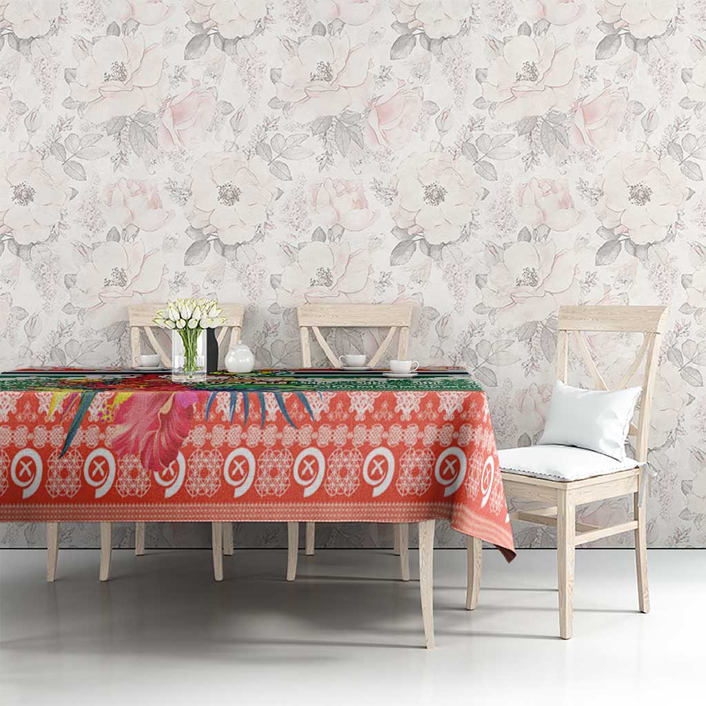 Personalised Penama Joyeux Noel Tablecloth Proud To Be a Ni-Van Sand Drawing Art - Polynesian Pride