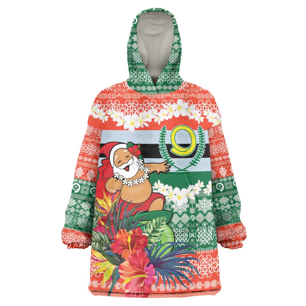 Personalised Penama Joyeux Noel Wearable Blanket Hoodie Proud To Be a Ni-Van Sand Drawing Art LT9 One Size Red - Polynesian Pride