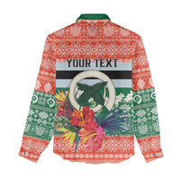 Personalised Penama Joyeux Noel Women Casual Shirt Proud To Be a Ni-Van Sand Drawing Art - Polynesian Pride