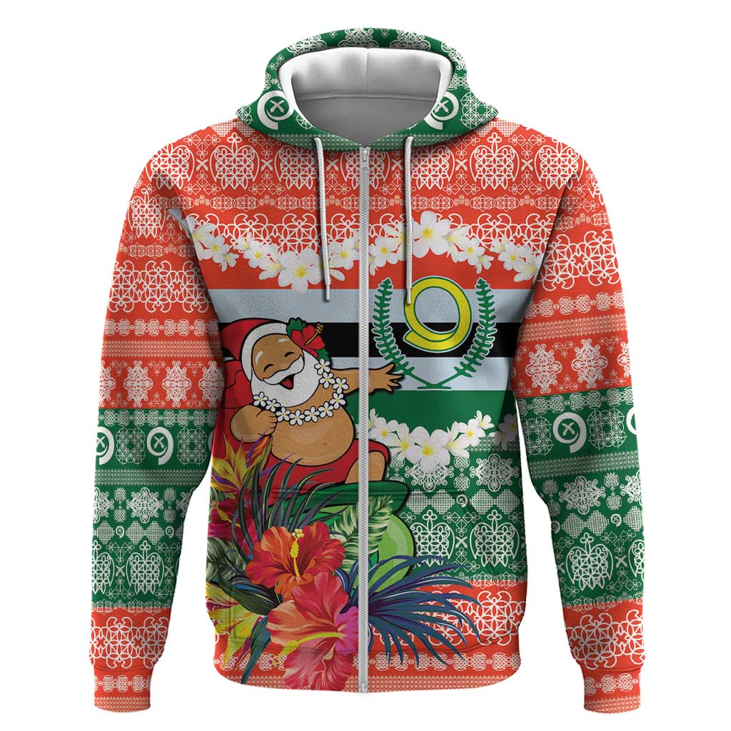 Personalised Penama Joyeux Noel Zip Hoodie Proud To Be a Ni-Van Sand Drawing Art - Polynesian Pride