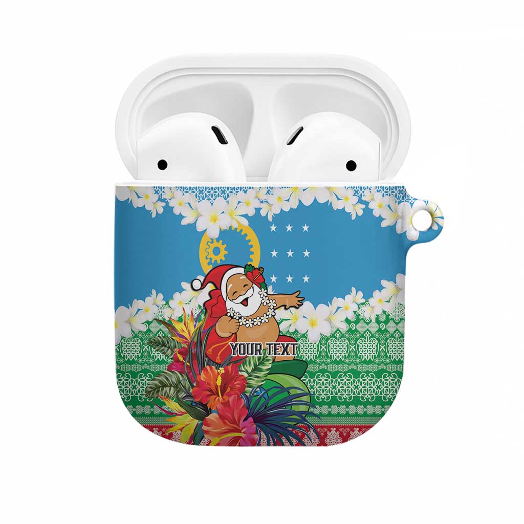 Personalised Sanma Joyeux Noel AirPods Case Proud To Be a Ni-Van Sand Drawing Art LT9 Blue - Polynesian Pride