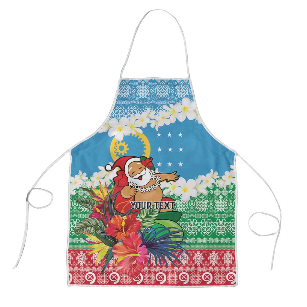 Personalised Sanma Joyeux Noel Apron Proud To Be a Ni-Van Sand Drawing Art LT9 Blue - Polynesian Pride