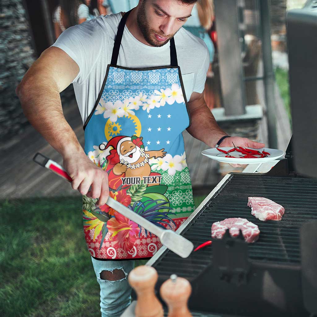 Personalised Sanma Joyeux Noel Apron Proud To Be a Ni-Van Sand Drawing Art LT9 - Polynesian Pride