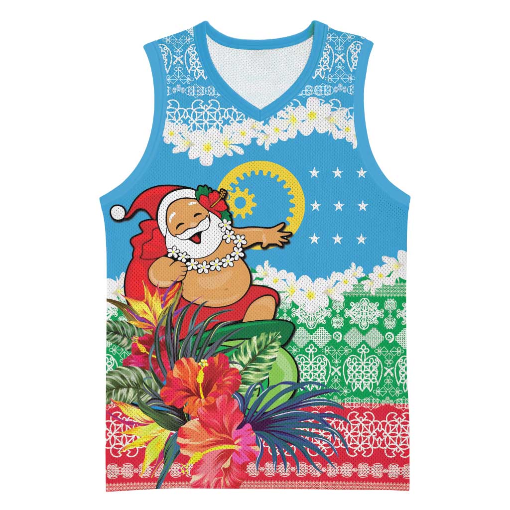Personalised Sanma Joyeux Noel Basketball Jersey Proud To Be a Ni-Van Sand Drawing Art LT9 Unisex Blue - Polynesian Pride