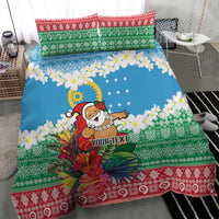 Personalised Sanma Joyeux Noel Bedding Set Proud To Be a Ni-Van Sand Drawing Art - Polynesian Pride