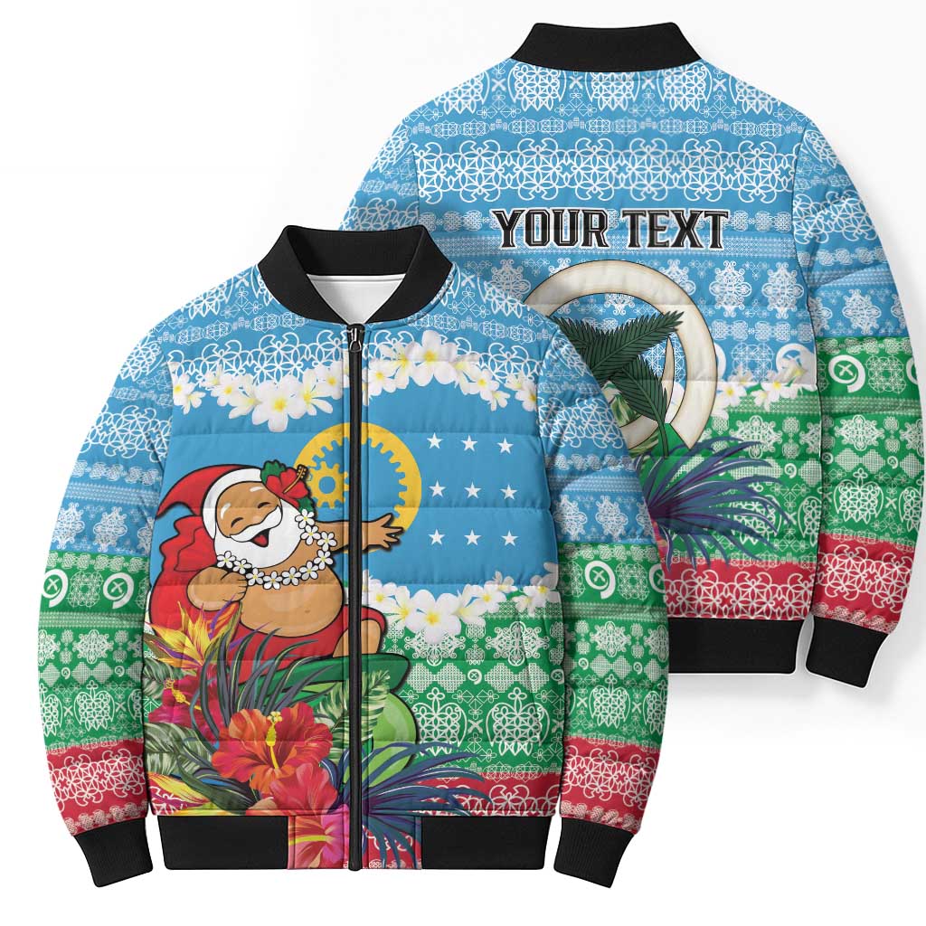 Personalised Sanma Joyeux Noel Bomber Puffer Jacket Proud To Be a Ni-Van Sand Drawing Art LT9 - Polynesian Pride