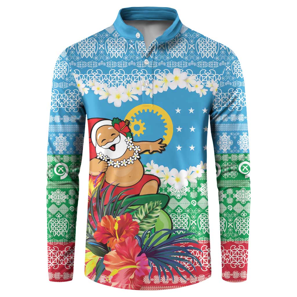 Personalised Sanma Joyeux Noel Button Sweatshirt Proud To Be a Ni-Van Sand Drawing Art LT9 Blue - Polynesian Pride