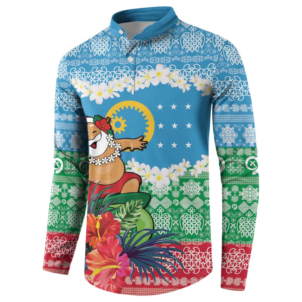 Personalised Sanma Joyeux Noel Button Sweatshirt Proud To Be a Ni-Van Sand Drawing Art LT9 - Polynesian Pride