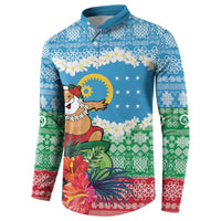 Personalised Sanma Joyeux Noel Button Sweatshirt Proud To Be a Ni-Van Sand Drawing Art LT9 - Polynesian Pride