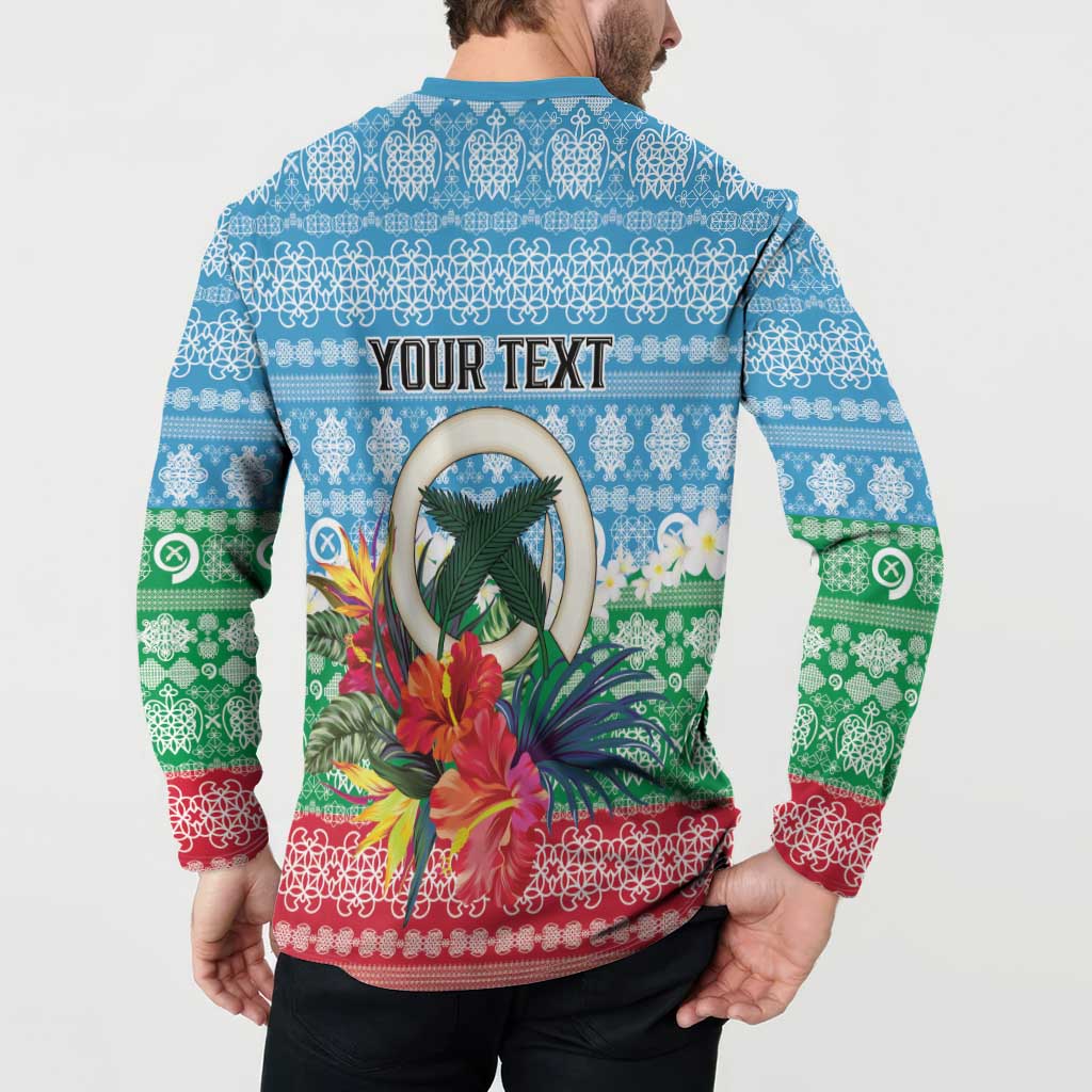 Personalised Sanma Joyeux Noel Button Sweatshirt Proud To Be a Ni-Van Sand Drawing Art LT9 - Polynesian Pride