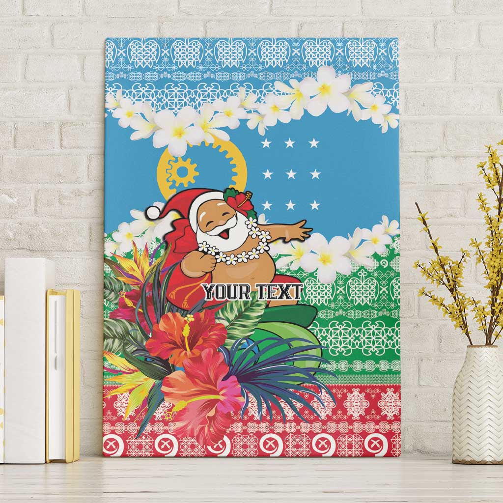 Personalised Sanma Joyeux Noel Canvas Wall Art Proud To Be a Ni-Van Sand Drawing Art LT9 Without Frame Blue - Polynesian Pride