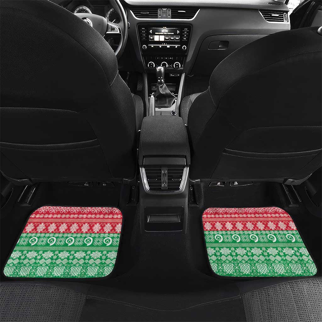Personalised Sanma Joyeux Noel Car Mats Proud To Be a Ni-Van Sand Drawing Art LT9 Set 2pcs - Back Blue - Polynesian Pride