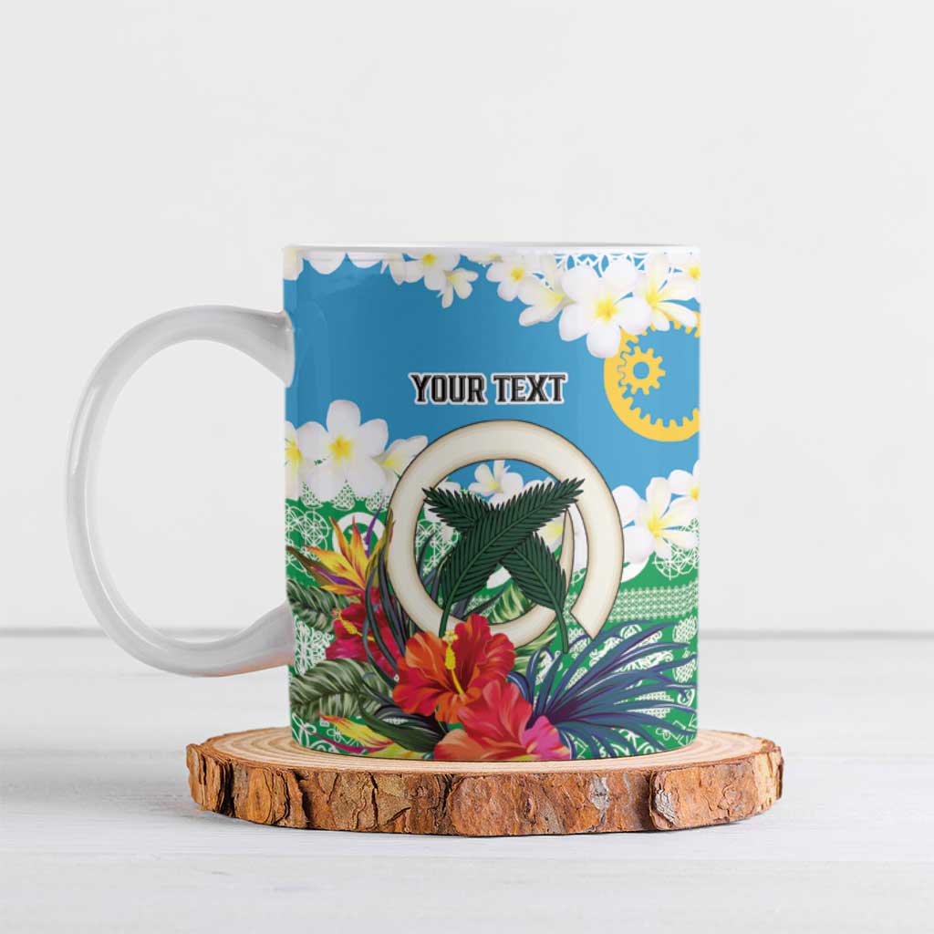 Personalised Sanma Joyeux Noel Ceramic Mug Proud To Be a Ni-Van Sand Drawing Art LT9 Blue - Polynesian Pride