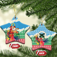 Personalised Sanma Joyeux Noel Ceramic Ornament Proud To Be a Ni-Van Sand Drawing Art LT9 Star Blue - Polynesian Pride