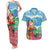 Personalised Sanma Joyeux Noel Couples Matching Tank Maxi Dress and Hawaiian Shirt Proud To Be a Ni-Van Sand Drawing Art - Polynesian Pride