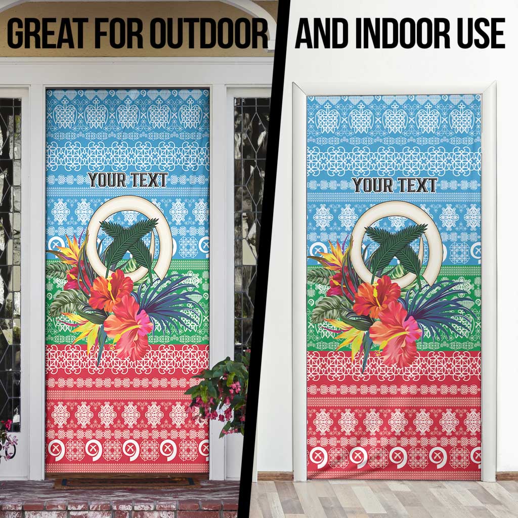 Personalised Sanma Joyeux Noel Door Cover Proud To Be a Ni-Van Sand Drawing Art - Polynesian Pride