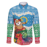 Personalised Sanma Joyeux Noel Family Matching Long Sleeve Bodycon Dress and Hawaiian Shirt Proud To Be a Ni-Van Sand Drawing Art - Polynesian Pride