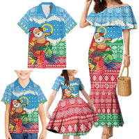 Personalised Sanma Joyeux Noel Family Matching Mermaid Dress and Hawaiian Shirt Proud To Be a Ni-Van Sand Drawing Art - Polynesian Pride