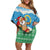 Personalised Sanma Joyeux Noel Family Matching Off Shoulder Short Dress and Hawaiian Shirt Proud To Be a Ni-Van Sand Drawing Art - Polynesian Pride