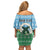 Personalised Sanma Joyeux Noel Family Matching Off Shoulder Short Dress and Hawaiian Shirt Proud To Be a Ni-Van Sand Drawing Art - Polynesian Pride