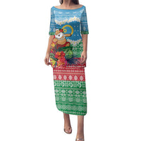Personalised Sanma Joyeux Noel Family Matching Puletasi and Hawaiian Shirt Proud To Be a Ni-Van Sand Drawing Art - Polynesian Pride