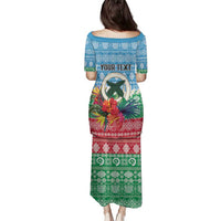 Personalised Sanma Joyeux Noel Family Matching Puletasi and Hawaiian Shirt Proud To Be a Ni-Van Sand Drawing Art - Polynesian Pride