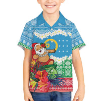 Personalised Sanma Joyeux Noel Family Matching Puletasi and Hawaiian Shirt Proud To Be a Ni-Van Sand Drawing Art - Polynesian Pride
