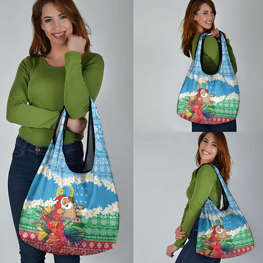 Personalised Sanma Joyeux Noel Grocery Bag Proud To Be a Ni-Van Sand Drawing Art LT9 - Polynesian Pride