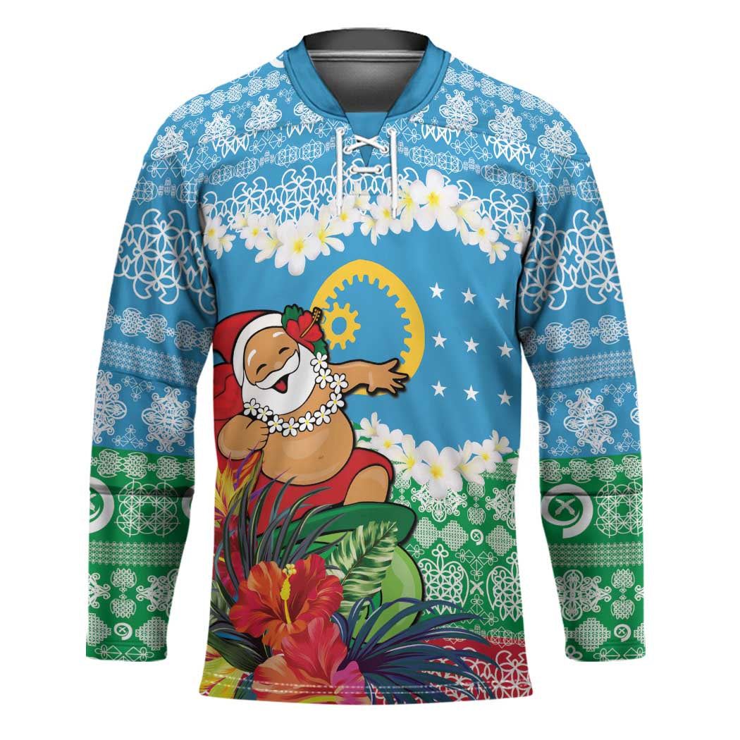 Personalised Sanma Joyeux Noel Hockey Jersey Proud To Be a Ni-Van Sand Drawing Art LT9 Unisex Blue - Polynesian Pride