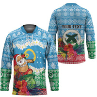 Personalised Sanma Joyeux Noel Hockey Jersey Proud To Be a Ni-Van Sand Drawing Art LT9 - Polynesian Pride