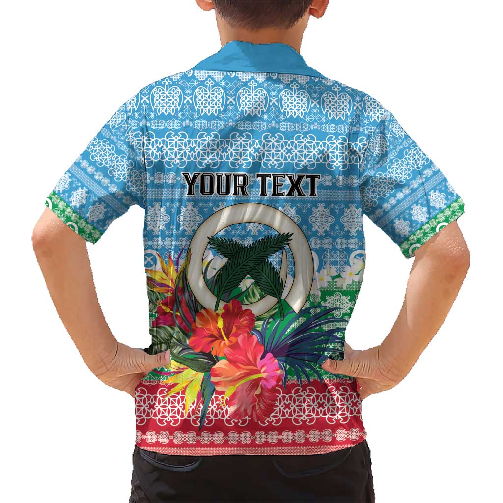 Personalised Sanma Joyeux Noel Kid Hawaiian Shirt Proud To Be a Ni-Van Sand Drawing Art - Polynesian Pride