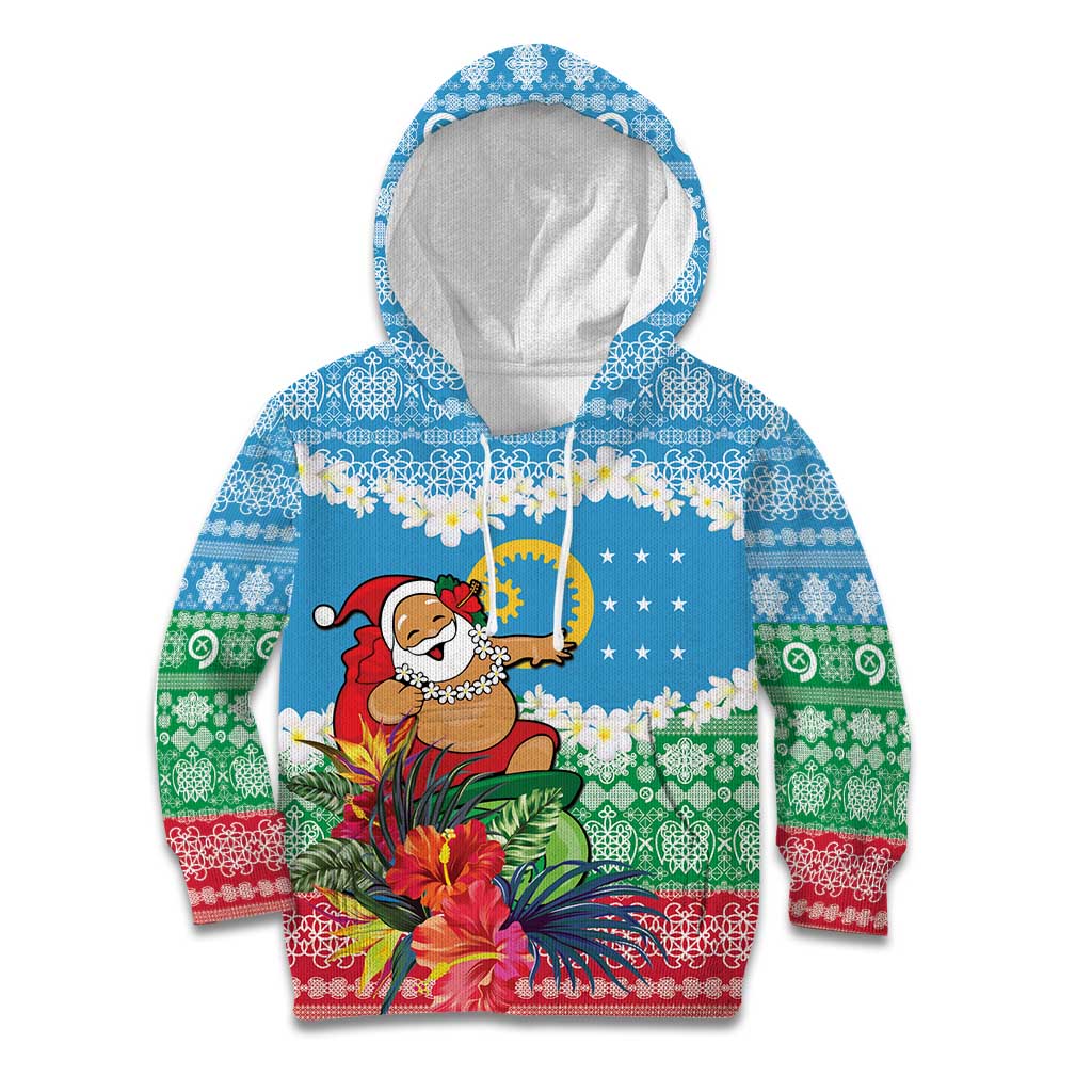 Personalised Sanma Joyeux Noel Kid Hoodie Proud To Be a Ni-Van Sand Drawing Art - Polynesian Pride