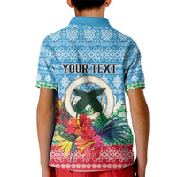 Personalised Sanma Joyeux Noel Kid Polo Shirt Proud To Be a Ni-Van Sand Drawing Art - Polynesian Pride
