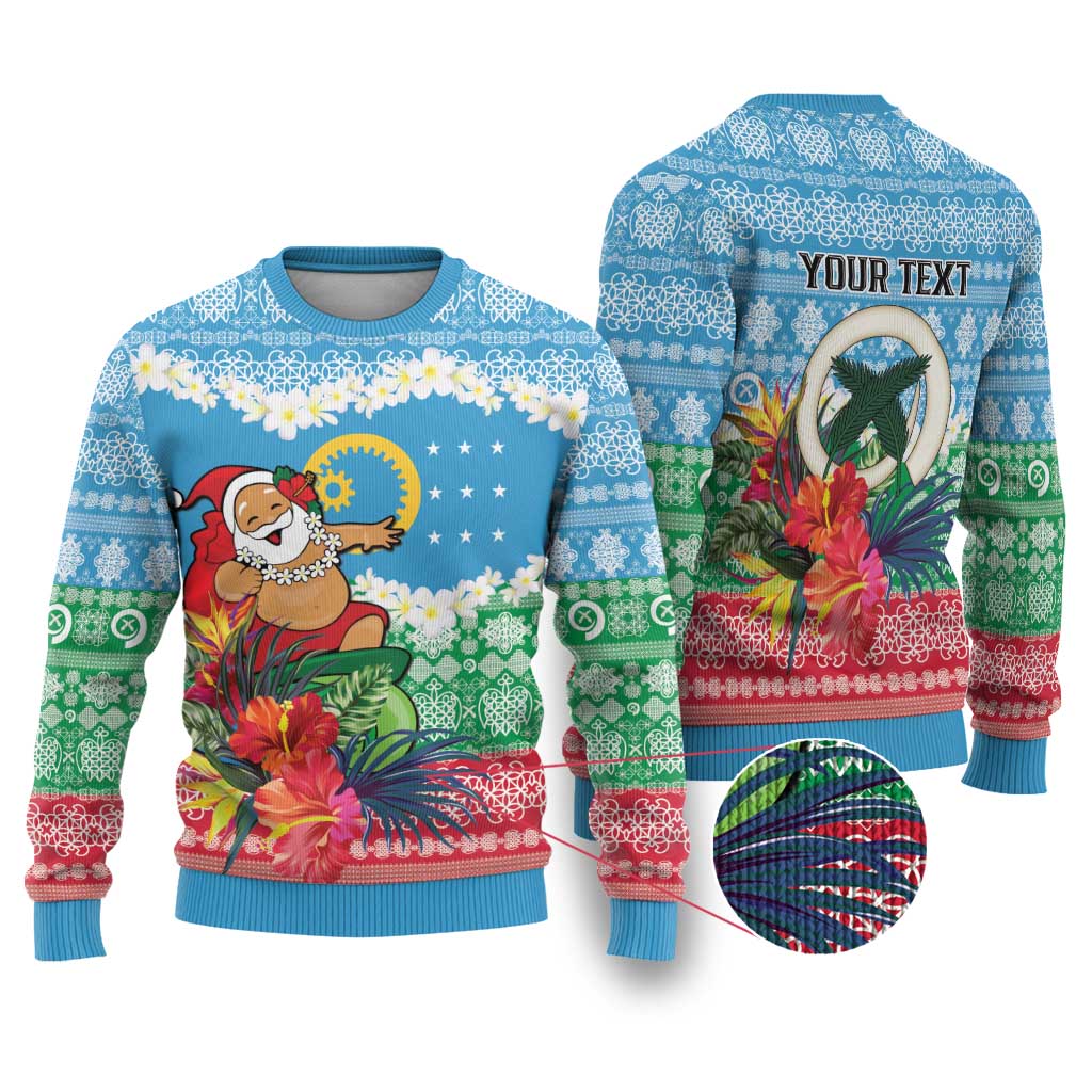 Personalised Sanma Joyeux Noel Ugly Christmas Sweater Proud To Be a Ni-Van Sand Drawing Art - Polynesian Pride