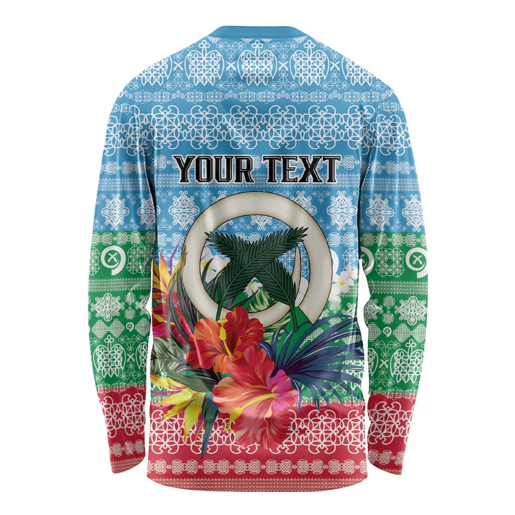 Personalised Sanma Joyeux Noel Long Sleeve Shirt Proud To Be a Ni-Van Sand Drawing Art LT9 - Polynesian Pride