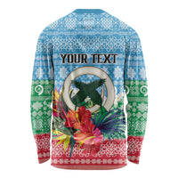 Personalised Sanma Joyeux Noel Long Sleeve Shirt Proud To Be a Ni-Van Sand Drawing Art LT9 - Polynesian Pride
