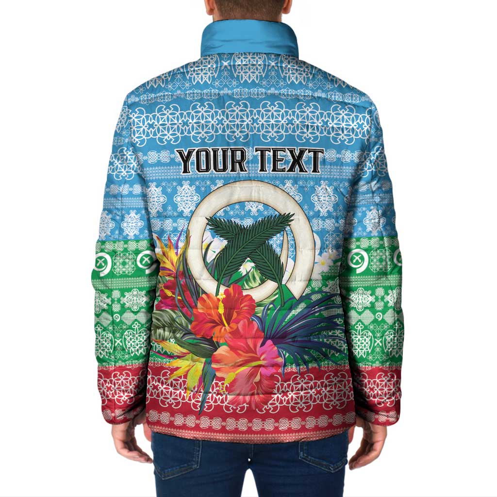Personalised Sanma Joyeux Noel Padded Jacket Proud To Be a Ni-Van Sand Drawing Art LT9 - Polynesian Pride