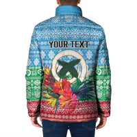 Personalised Sanma Joyeux Noel Padded Jacket Proud To Be a Ni-Van Sand Drawing Art LT9 - Polynesian Pride