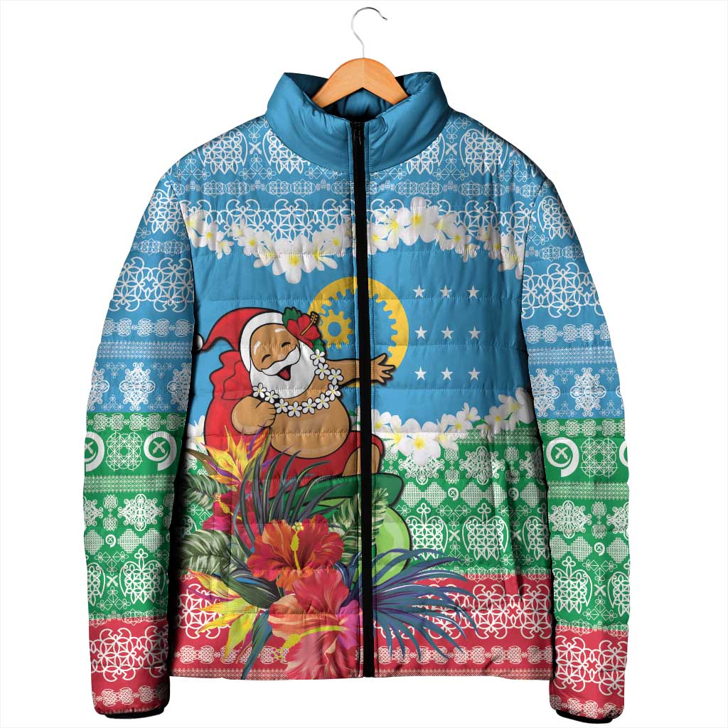 Personalised Sanma Joyeux Noel Padded Jacket Proud To Be a Ni-Van Sand Drawing Art LT9 - Polynesian Pride