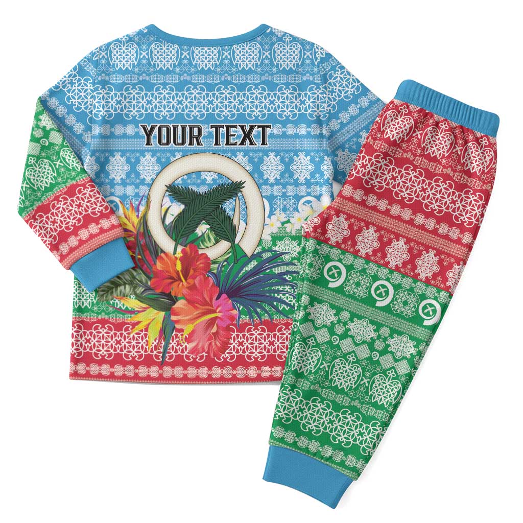 Personalised Sanma Joyeux Noel Christmas Pajama Set Proud To Be a Ni-Van Sand Drawing Art - Polynesian Pride