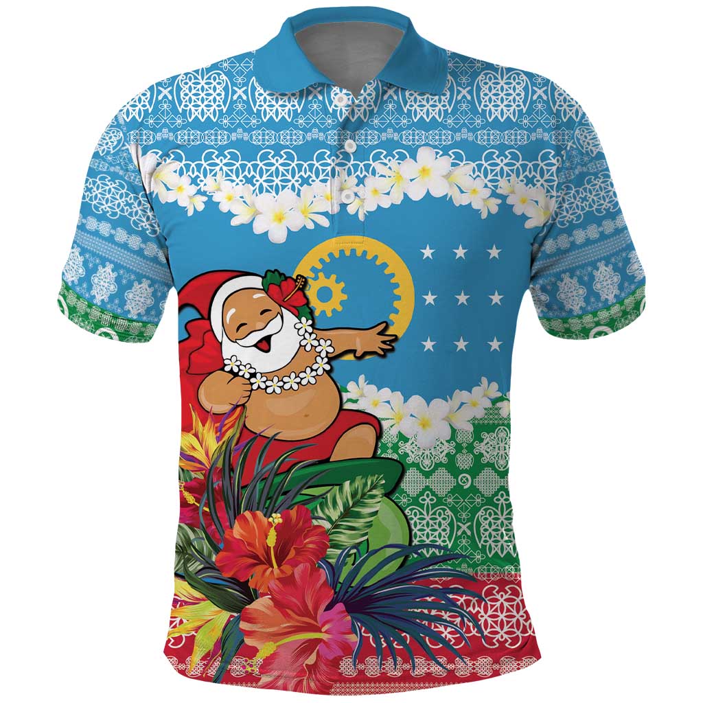 Personalised Sanma Joyeux Noel Polo Shirt Proud To Be a Ni-Van Sand Drawing Art - Polynesian Pride