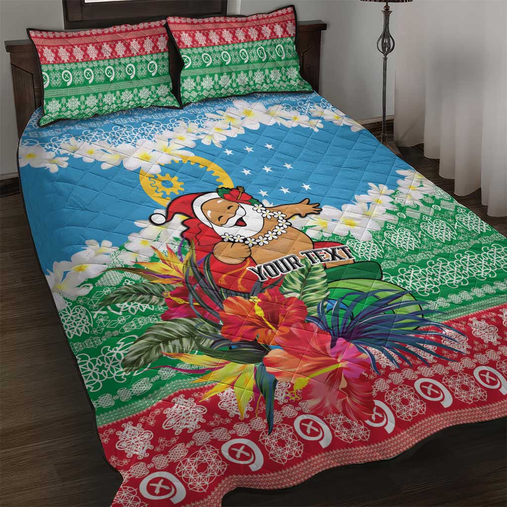 Personalised Sanma Joyeux Noel Quilt Bed Set Proud To Be a Ni-Van Sand Drawing Art - Polynesian Pride